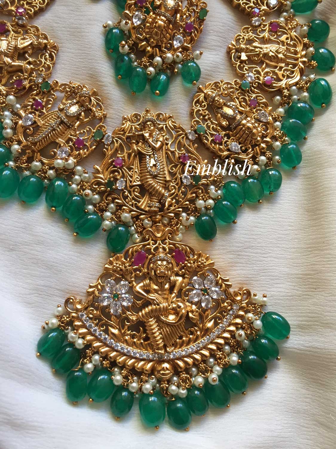 Dasavatharam set - Green beads 